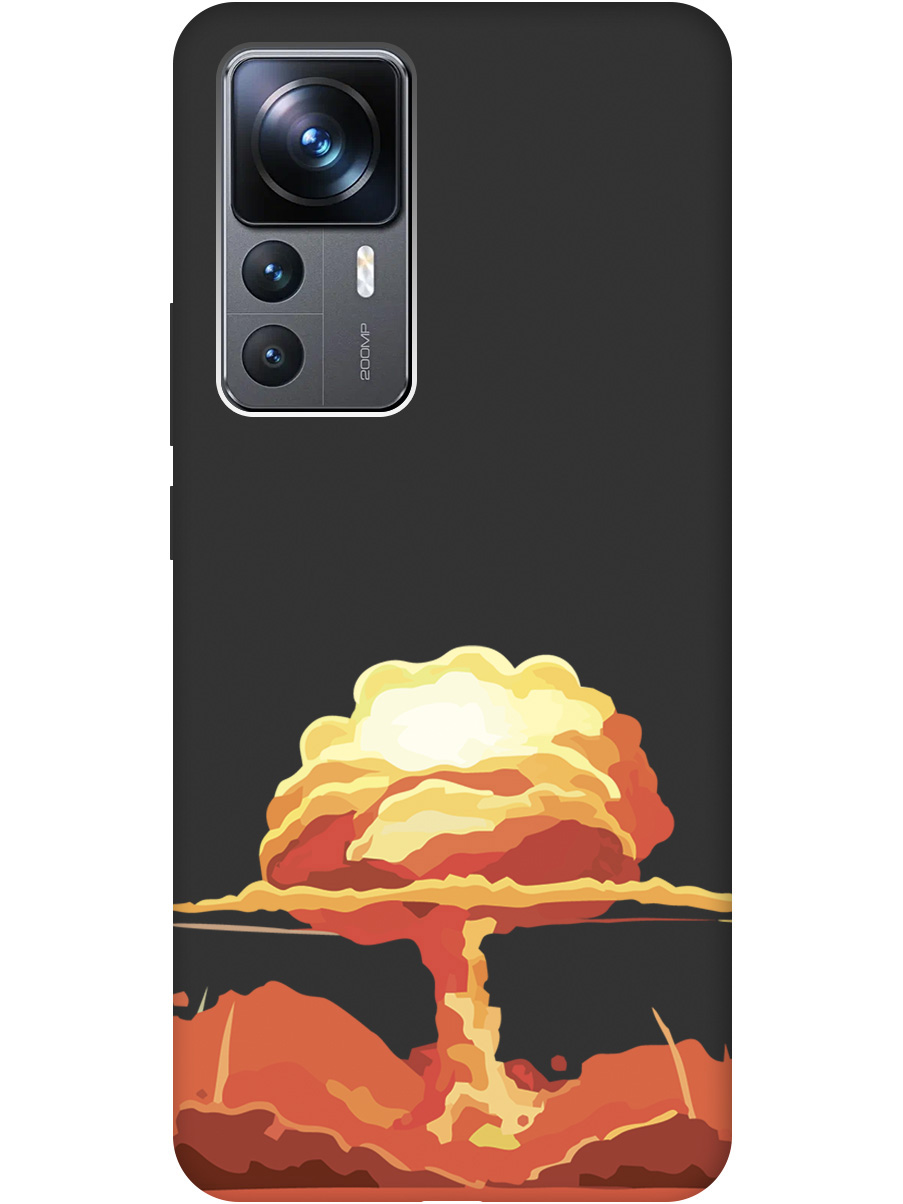 

Чехол на Xiaomi 12T/Xiaomi 12T Pro силиконовый матовый Soft Touch с принтом "Boom", Черный;красный, 20000583