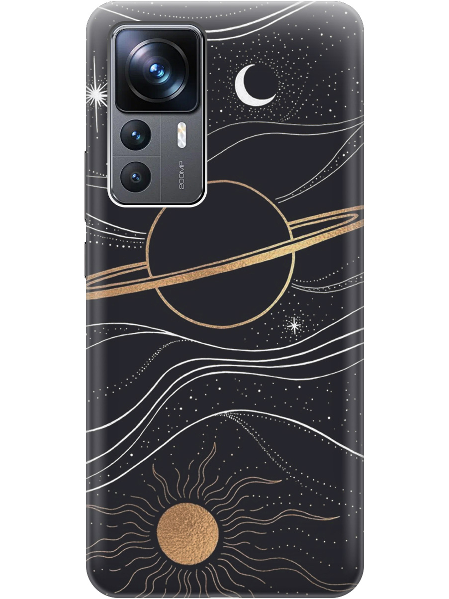 

Чехол на Xiaomi 12T/Xiaomi 12T Pro матовый "Сатурн и солнце", Белый;желтый, 20000583