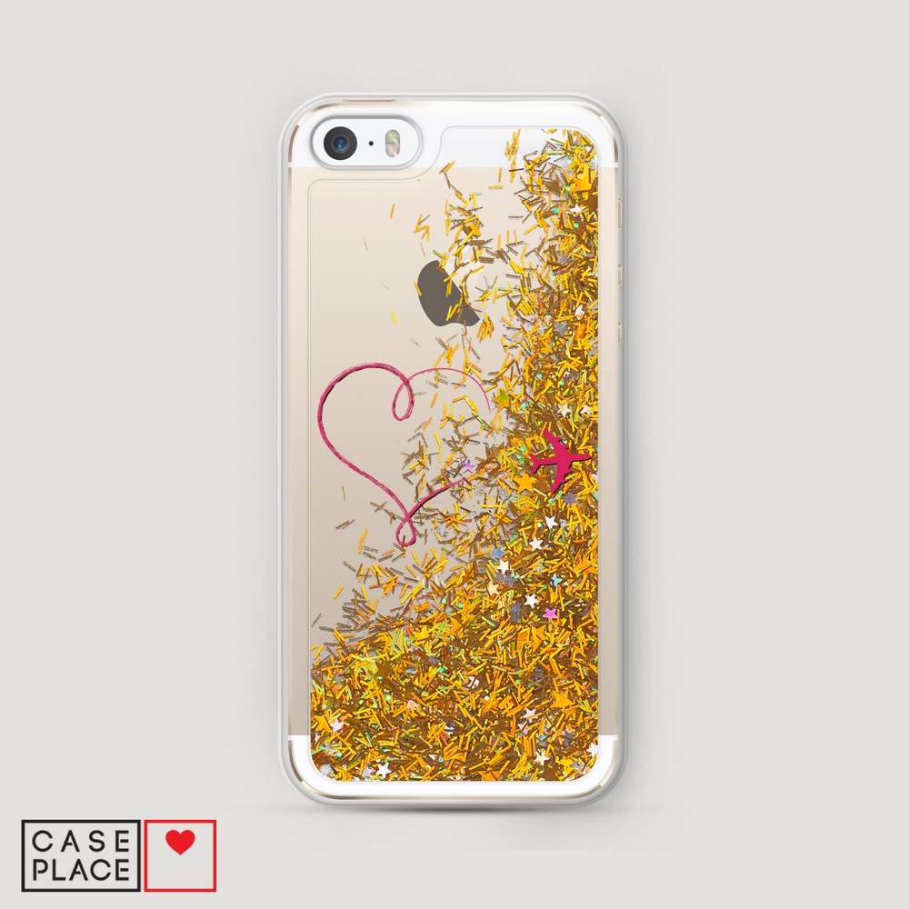 

Чехол Awog на Apple iPhone 5 / Айфон 5 "Сердце и самолет", 10390-1