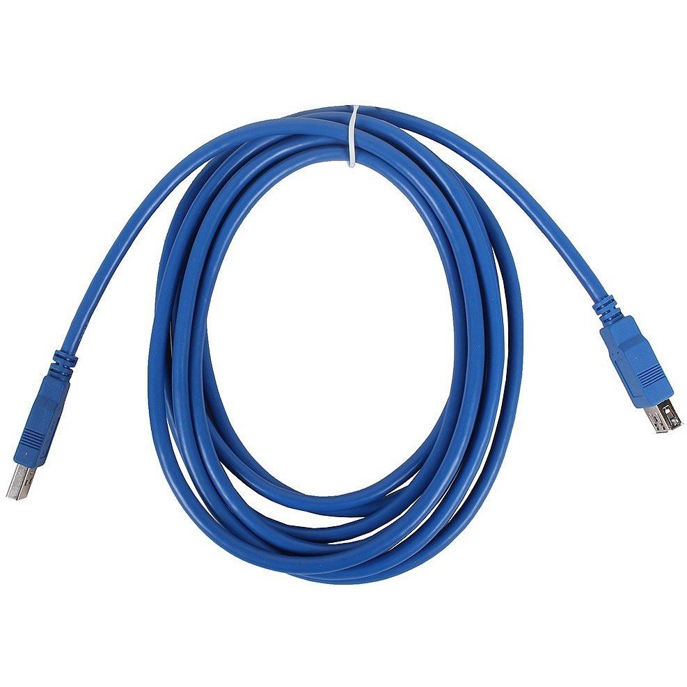 фото Кабель vcom usb a-usb a, m-f 3м blue (vus7065-3m)