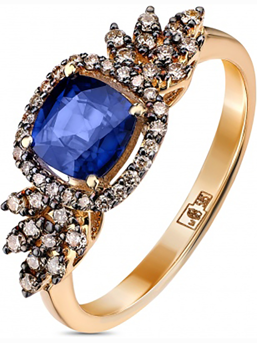 

Кольцо с сапфиром и бриллиантами из жёлтого золота Саргон R1414-2025 16,5, R1414-2025