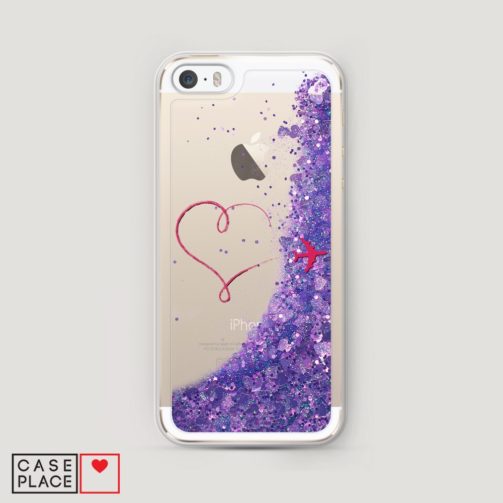 

Чехол Awog на Apple iPhone 5 / Айфон 5 "Сердце и самолет", Разноцветный, 10392-1
