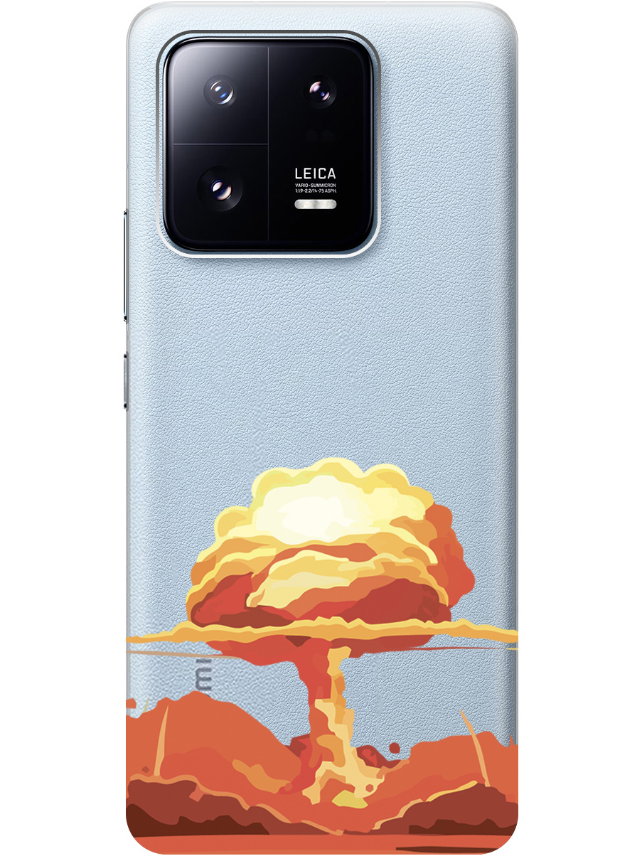 

Чехол на Xiaomi 13 Pro силиконовый с принтом "Boom", Прозрачный;красный, 20000268