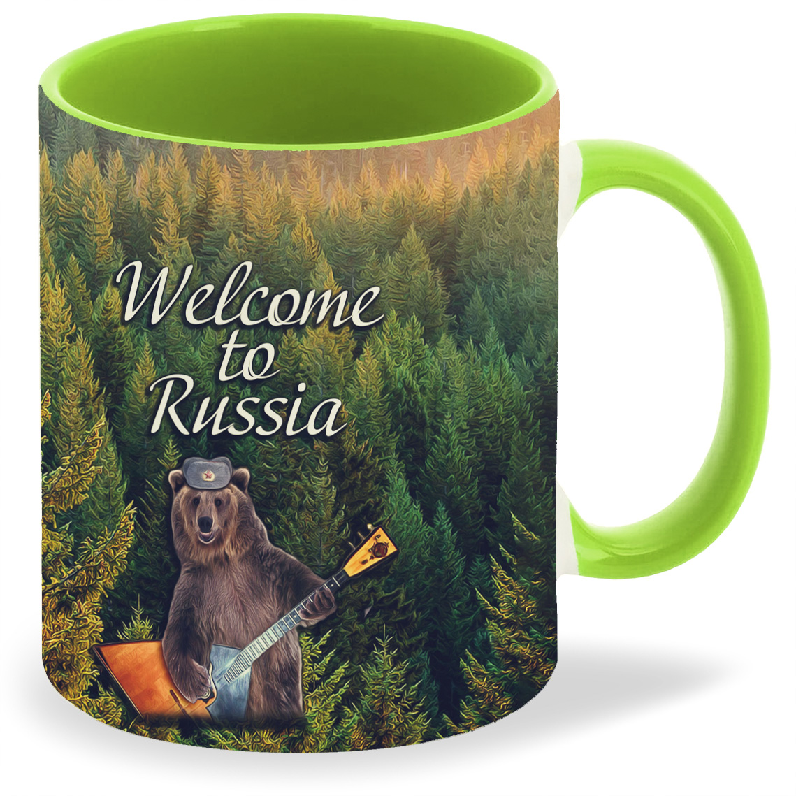 фото Кружка coolpodarok welcome to russia медведь с балалайкой