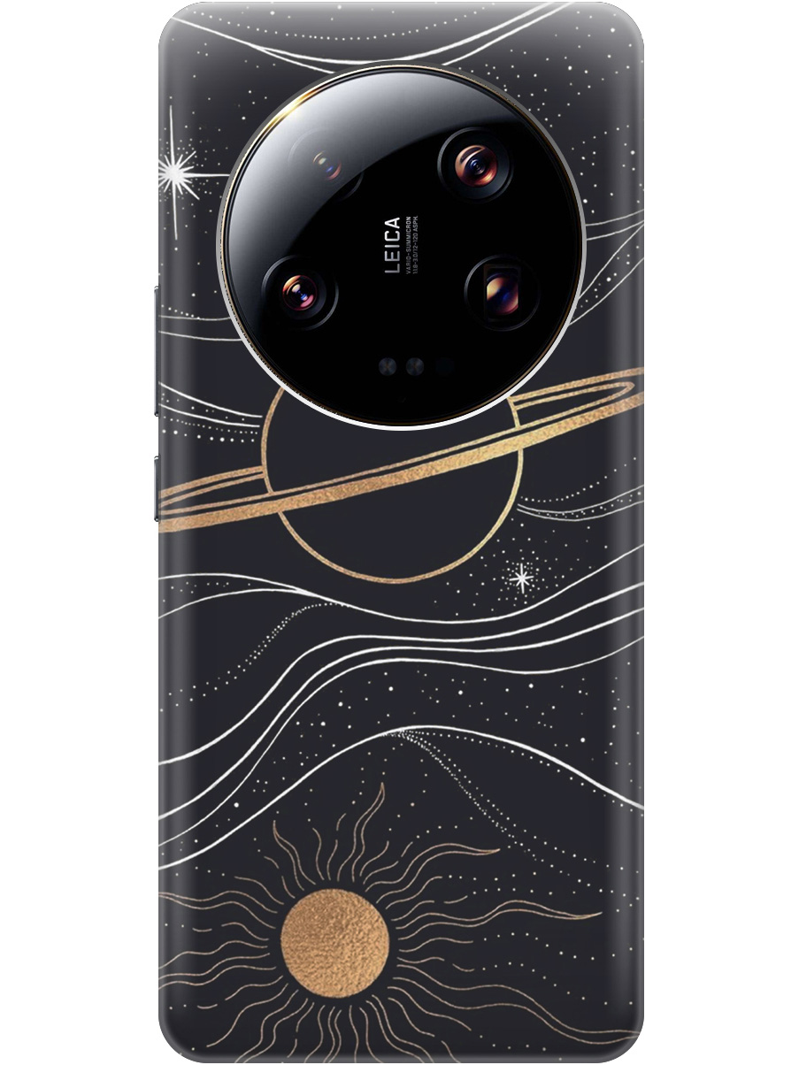 

Чехол на Xiaomi 13 Ultra силиконовый матовый Soft Touch с принтом "Сатурн и солнце", Белый;желтый, 20000113