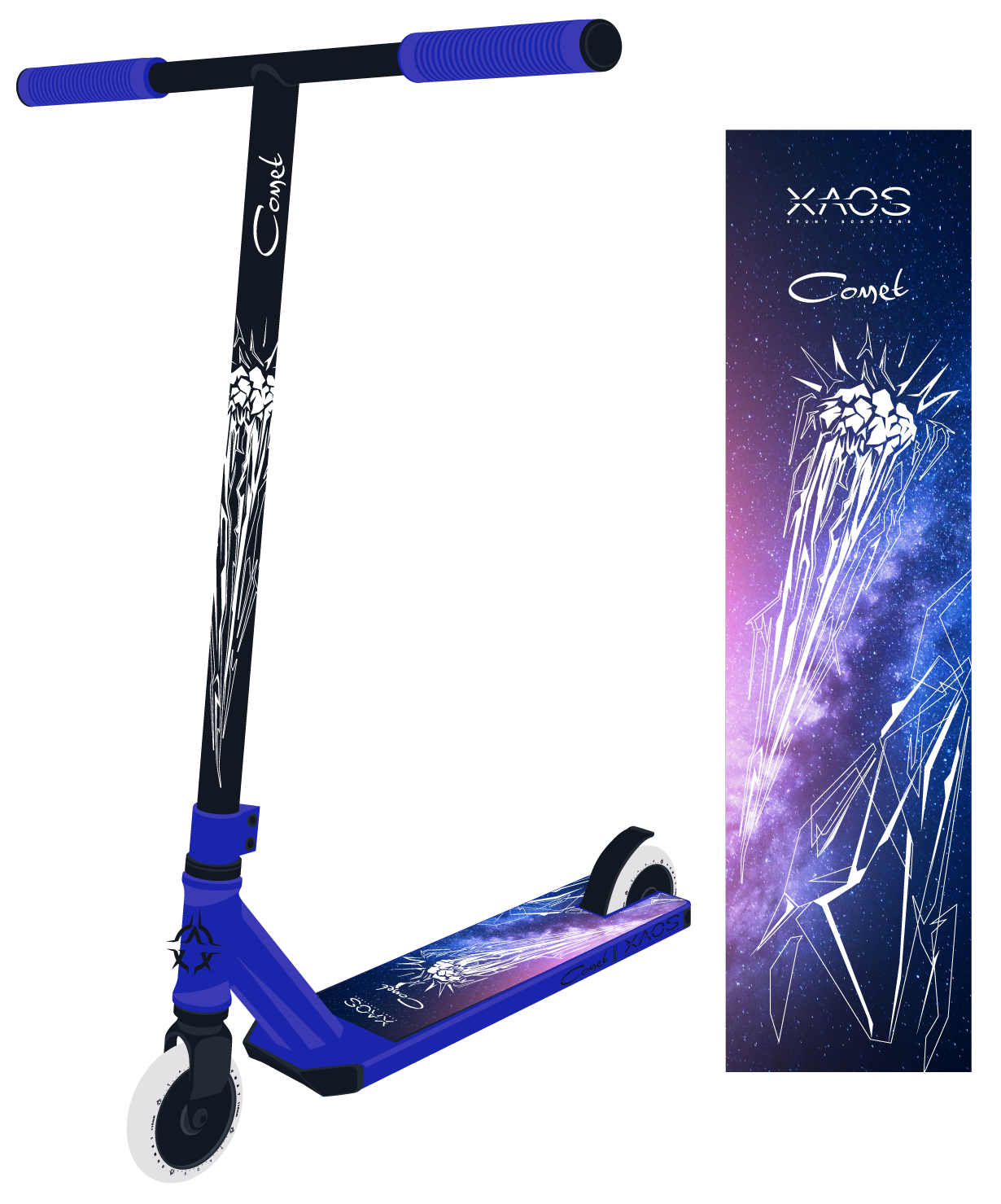Самокат трюковый XAOS Comet Blue 110 мм