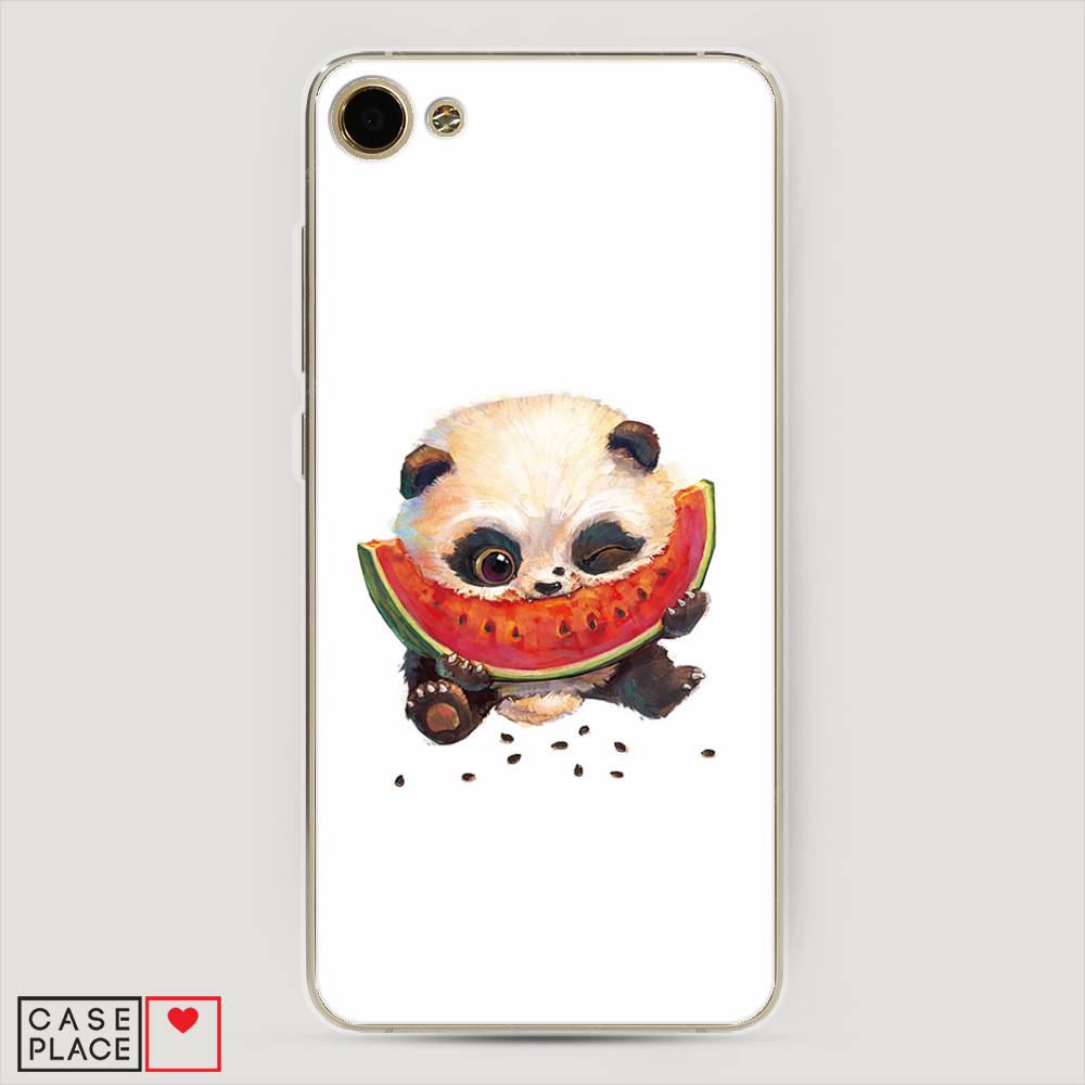 

Чехол Awog на Meizu U10 "Малыш панды с арбузом", Белый;красный, 71250-1