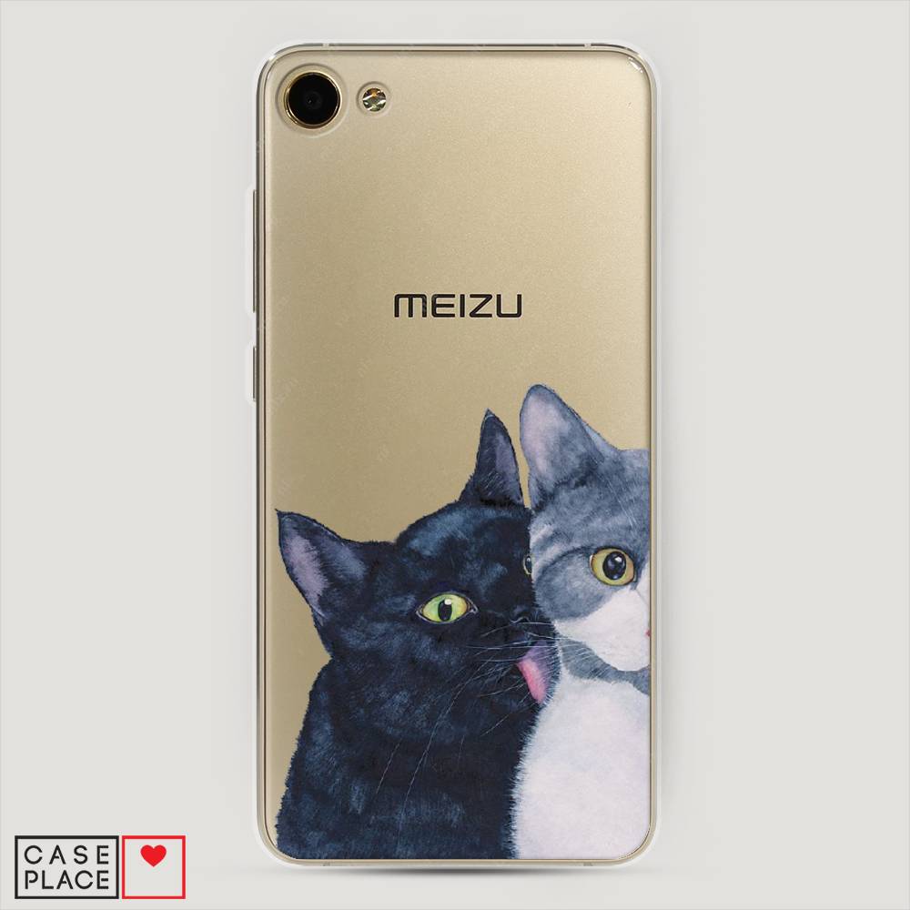 

Чехол Awog на Meizu U10 "Кошачья любовь", Синий, 71250-1