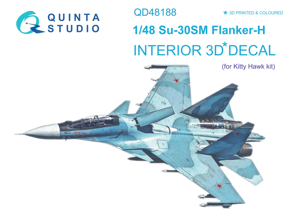 

QD48188 3D Декаль интерьера кабины Су-30СМ для модели KittyHawk, Цветной