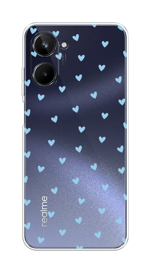 

Чехол Homey на Realme 10 4G "Голубые сердечки паттерн", Голубой;прозрачный, 2512150-1
