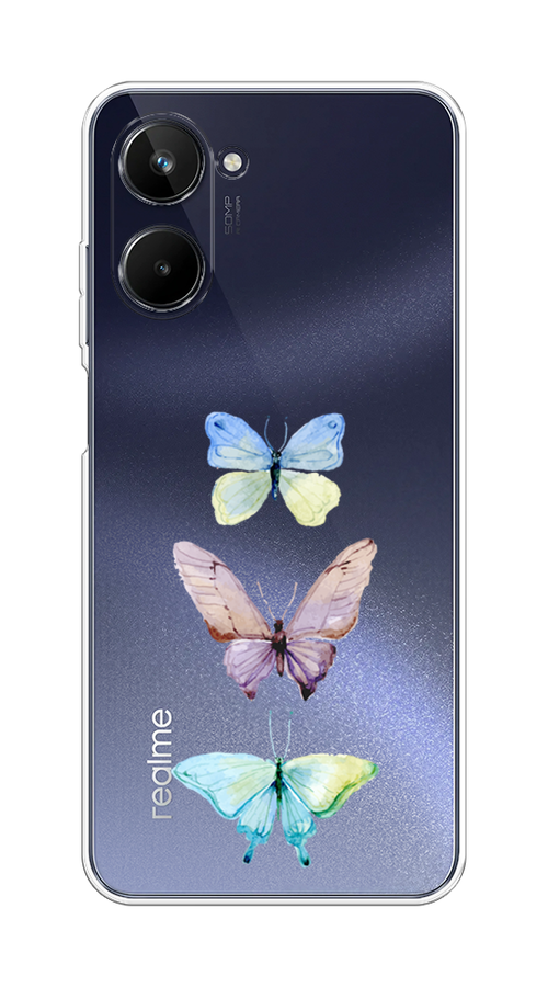 

Чехол Homey на Realme 10 4G "Акварельные бабочки", Бирюзовый;розовый, 2512150-1