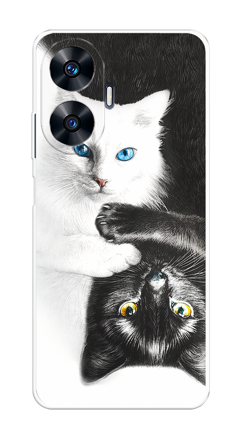 

Чехол Homey на Realme C55 "Коты Инь-Янь", Черный;белый;голубой, 2513850-1