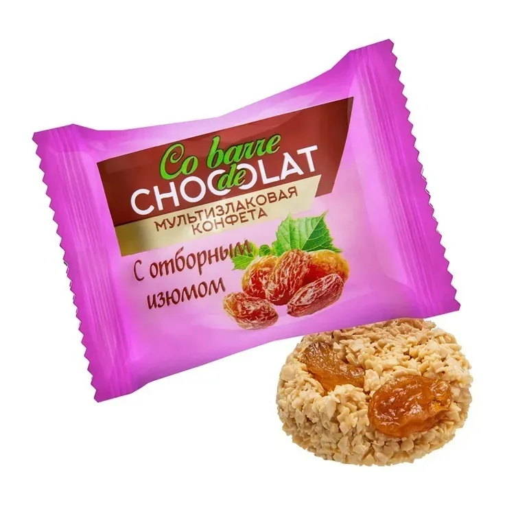 Мультизлаковые конфеты  Co barre de Chocolat с отборным изюмом, 1 кг