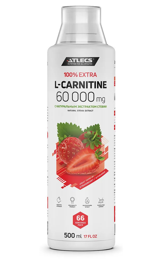 L-carnitine 60000 mg Atlecs 500 мл клубника