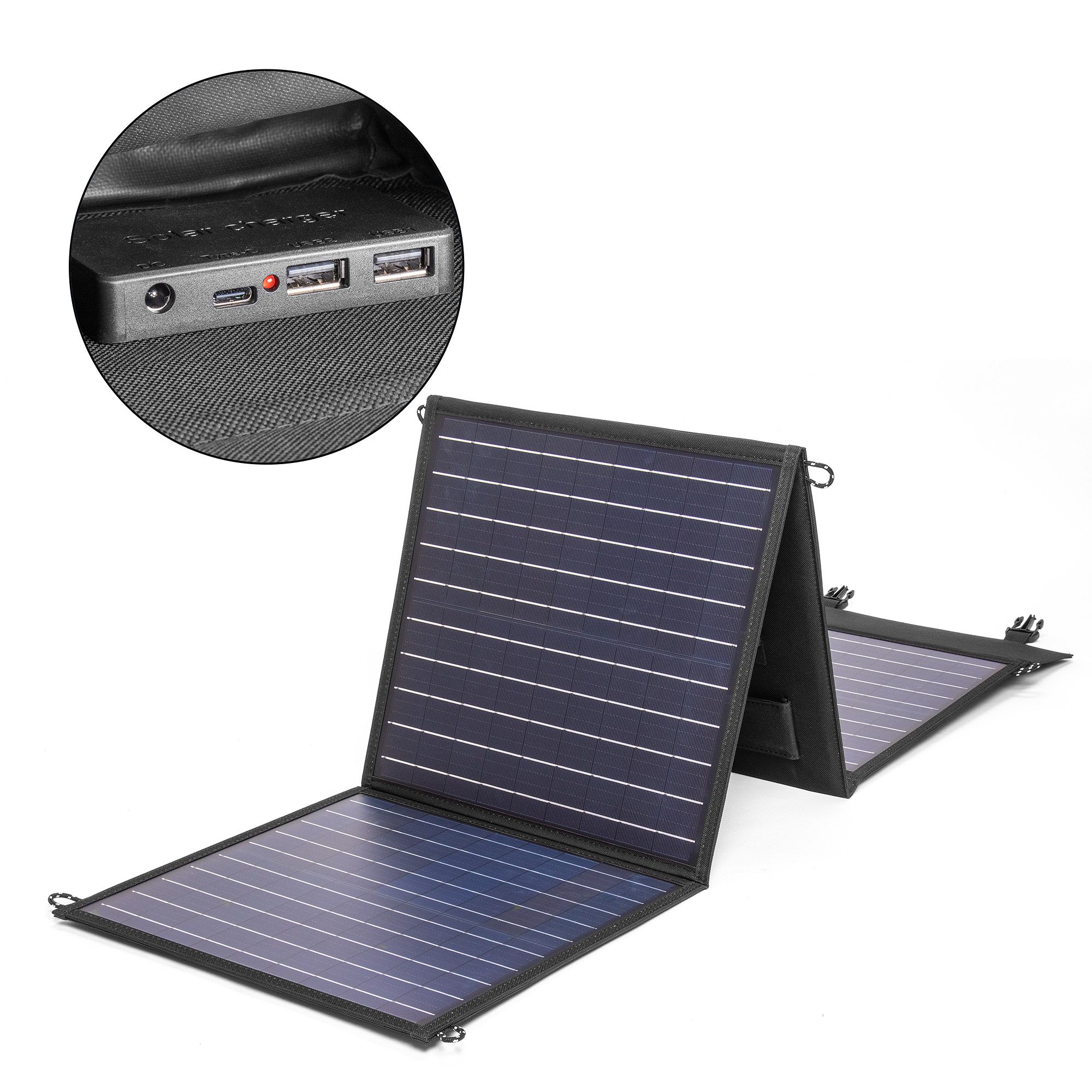 

Солнечная батарея TOP-SOLAR-80 80W 18V DC, Type-C PD 60W, Черный, TOP-SOLAR-80