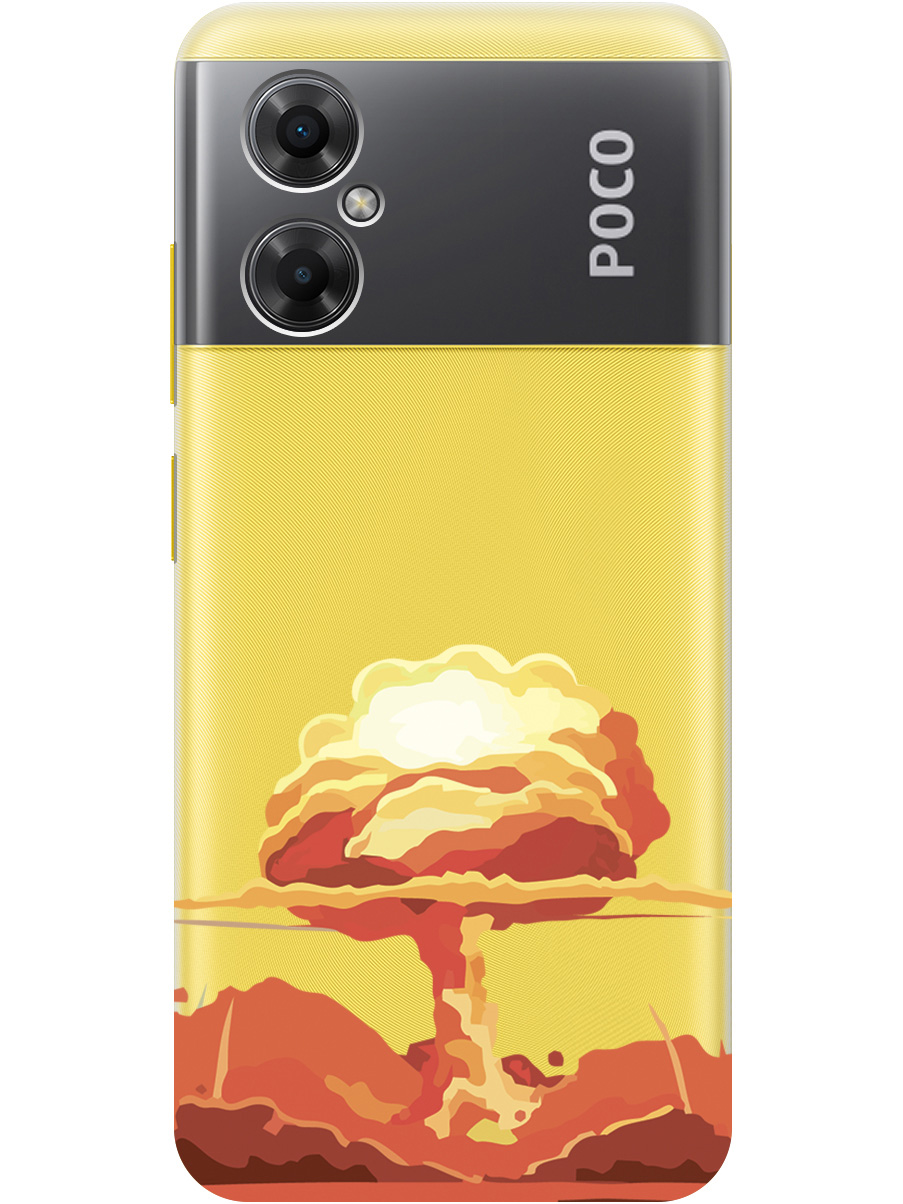 

Чехол на Poco M4 5G силиконовый с принтом "Boom", Прозрачный;красный, 20001427