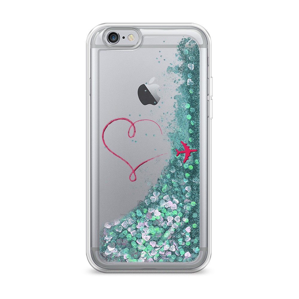 

Жидкий чехол с блестками "Сердце и самолет" на Apple iPhone 6S, 0104S95-1
