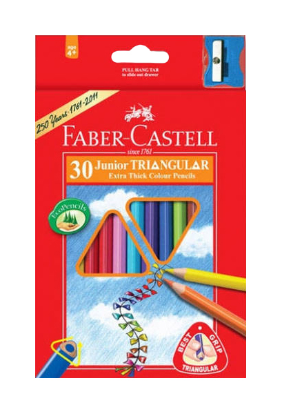 

Набор карандашей цветных Faber-castell Junior Grip FC-116530 трехгранные 30 шт, Разноцветные