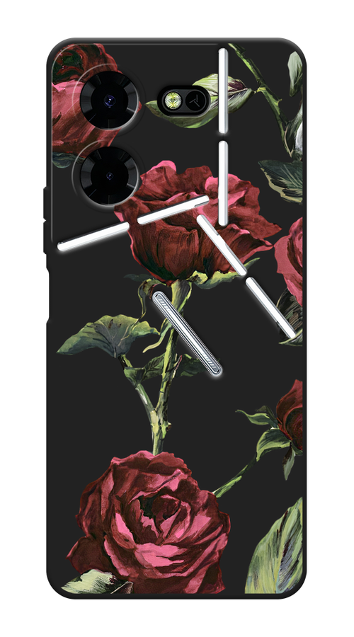 

Чехол Awog на Tecno Pova 5 Pro 5G "Бордовые розы фон", Бордовый, 304552-1