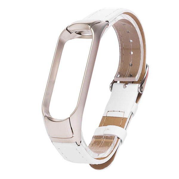 

Ремешок Xiaomi Mi Band 3 кожаный с классической пряжкой <белый>
