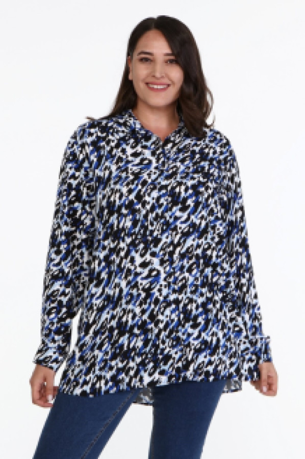 

Блуза женская My Line Moda 1439 синяя 48 (доставка из-за рубежа), 1439
