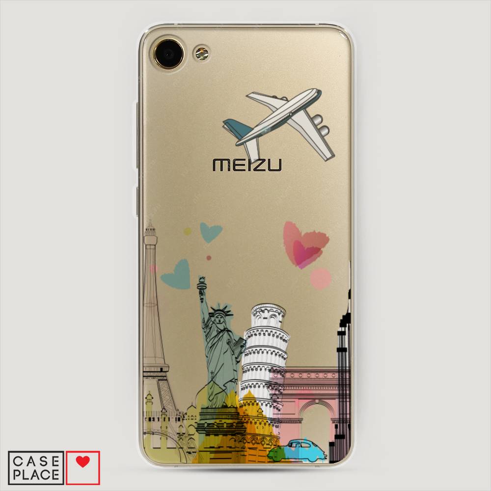 

Чехол Awog на Meizu U10 "Самолет путешествий", Желтый, 71250-10