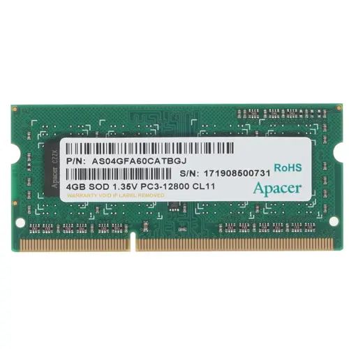 

Оперативная память Apacer (DV.04G2K.KAM), DDR3L 1x4Gb, 1600MHz