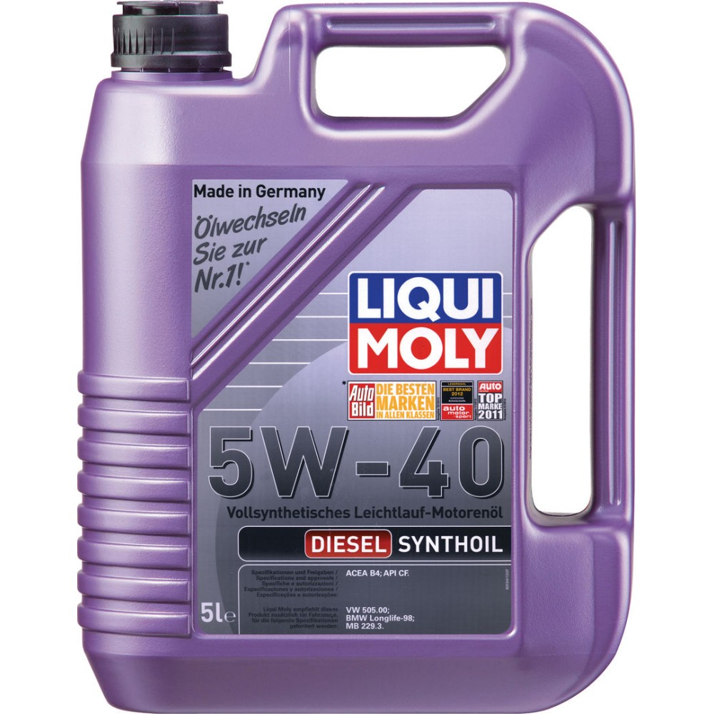 фото Масло моторное liqui moly diesel synthoil 5w-40 синтетическое 5 л 1927