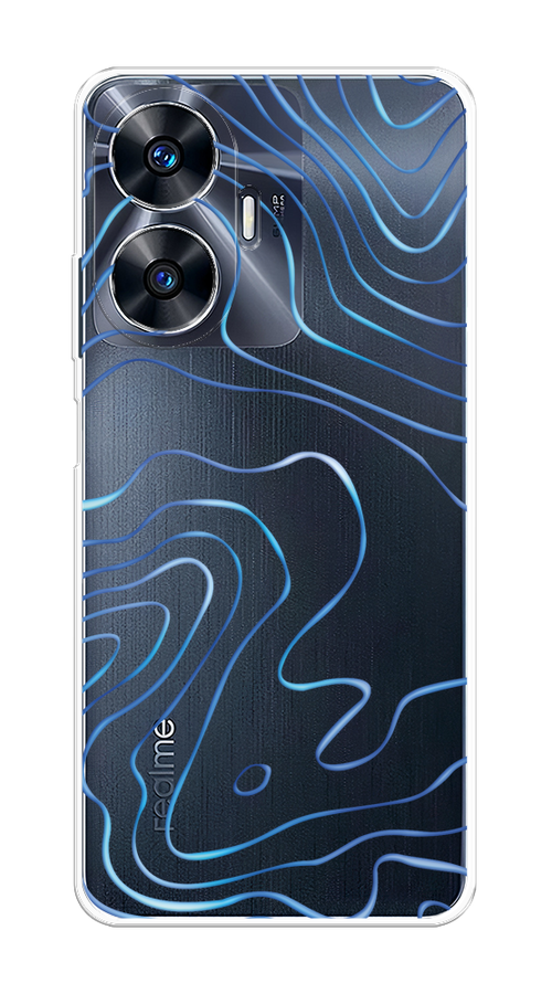 

Чехол Homey на Realme C55 "Blue lines", Прозрачный;синий, 2513850-1