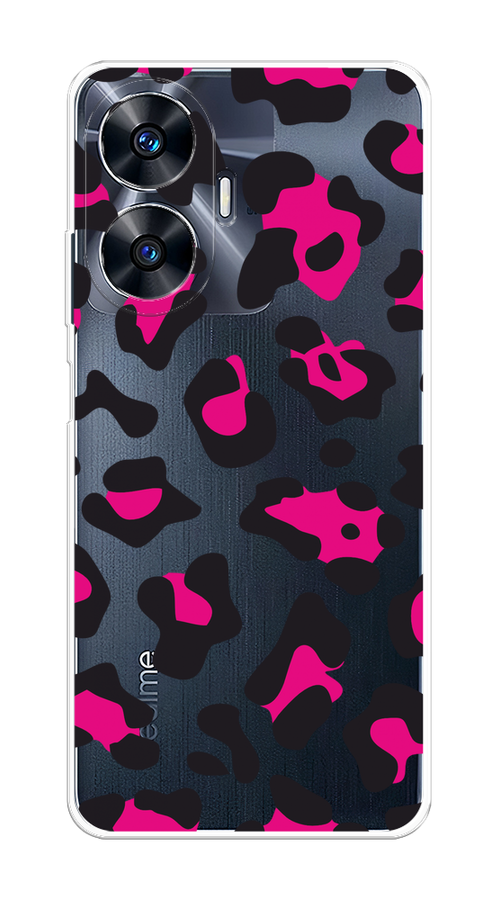 

Чехол Homey на Realme C55 "Pink cow spots"", Черный;розовый, 2513850-1