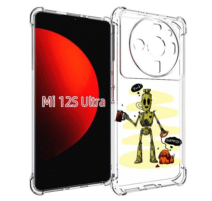 

Чехол MyPads прикольный робот для Xiaomi 12S Ultra, Прозрачный, Tocco