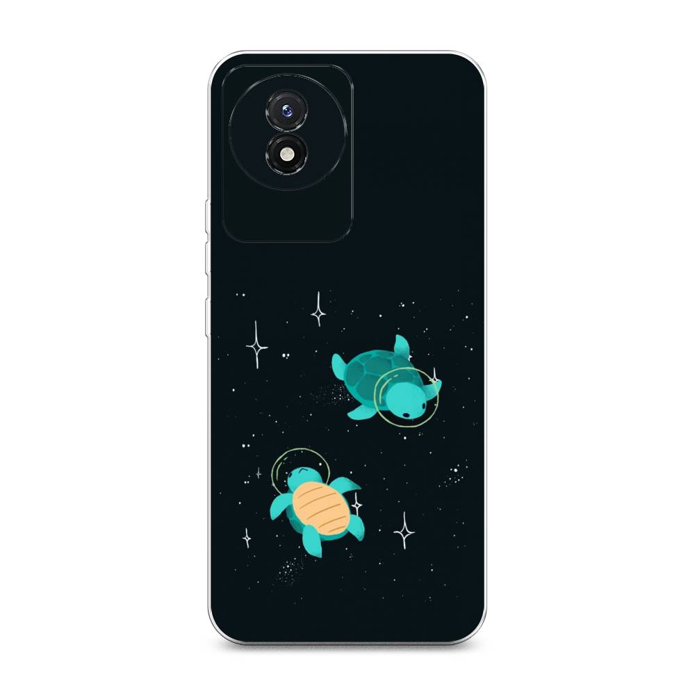 

Чехол Awog на Vivo Y02 "Черепашки космонавты", Черный;синий, 268150-4