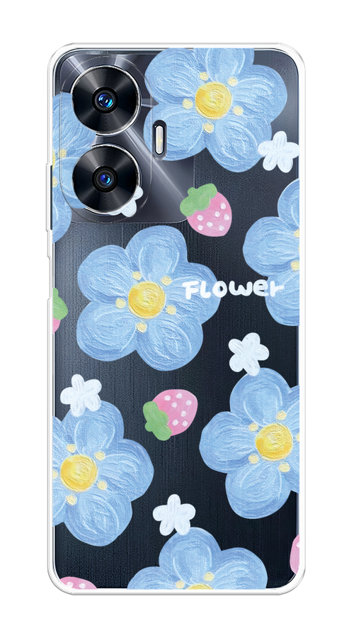 

Чехол Homey на Realme C55 "Цветы и клубники", Прозрачный;голубой;белый, 2513850-1