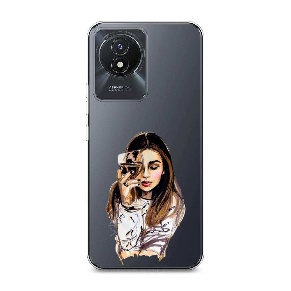 

Чехол Awog на Vivo Y02 "Девушка с бокалом", Бежевый;коричневый;белый, 268150-7