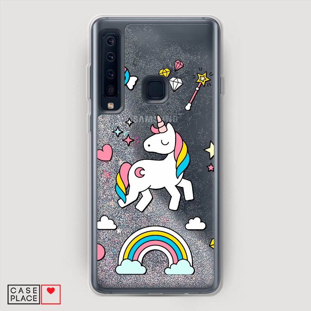 

Жидкий чехол с блестками "Звездный единорог" на Samsung Galaxy A91