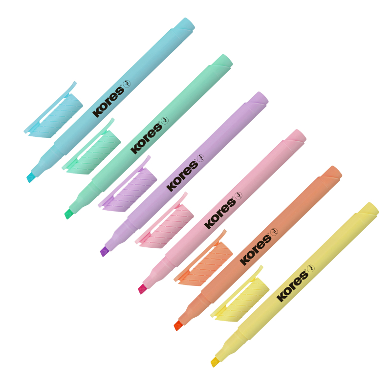 

Набор текстовыделителей Kores High Liner Pastel, линия 1-4 мм, 6 цветов, Разноцветный