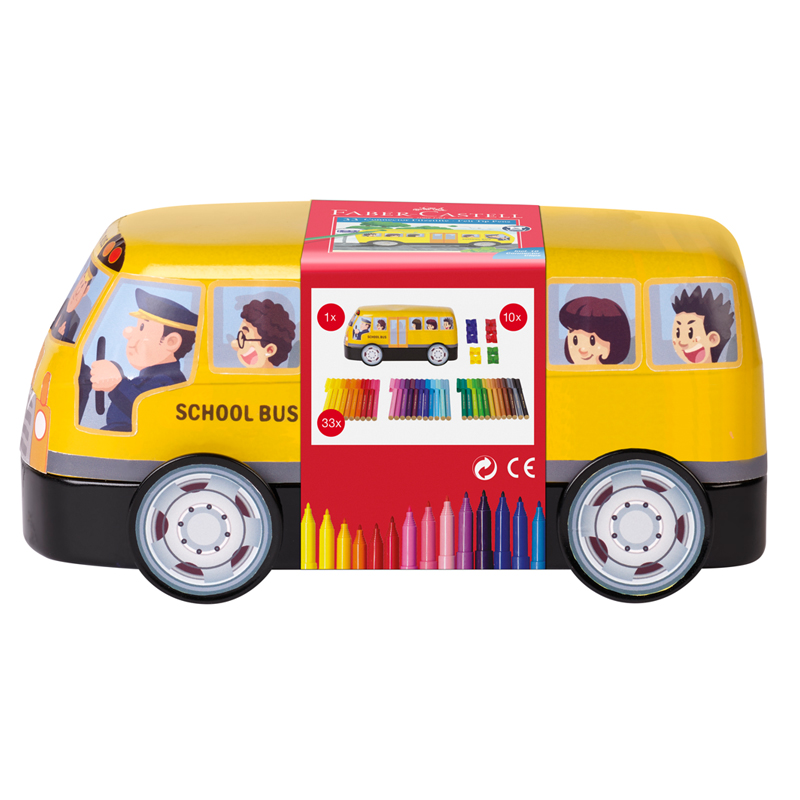 Фломастеры Faber-Castell Connector School Bus 33 фломастера 10 клипc