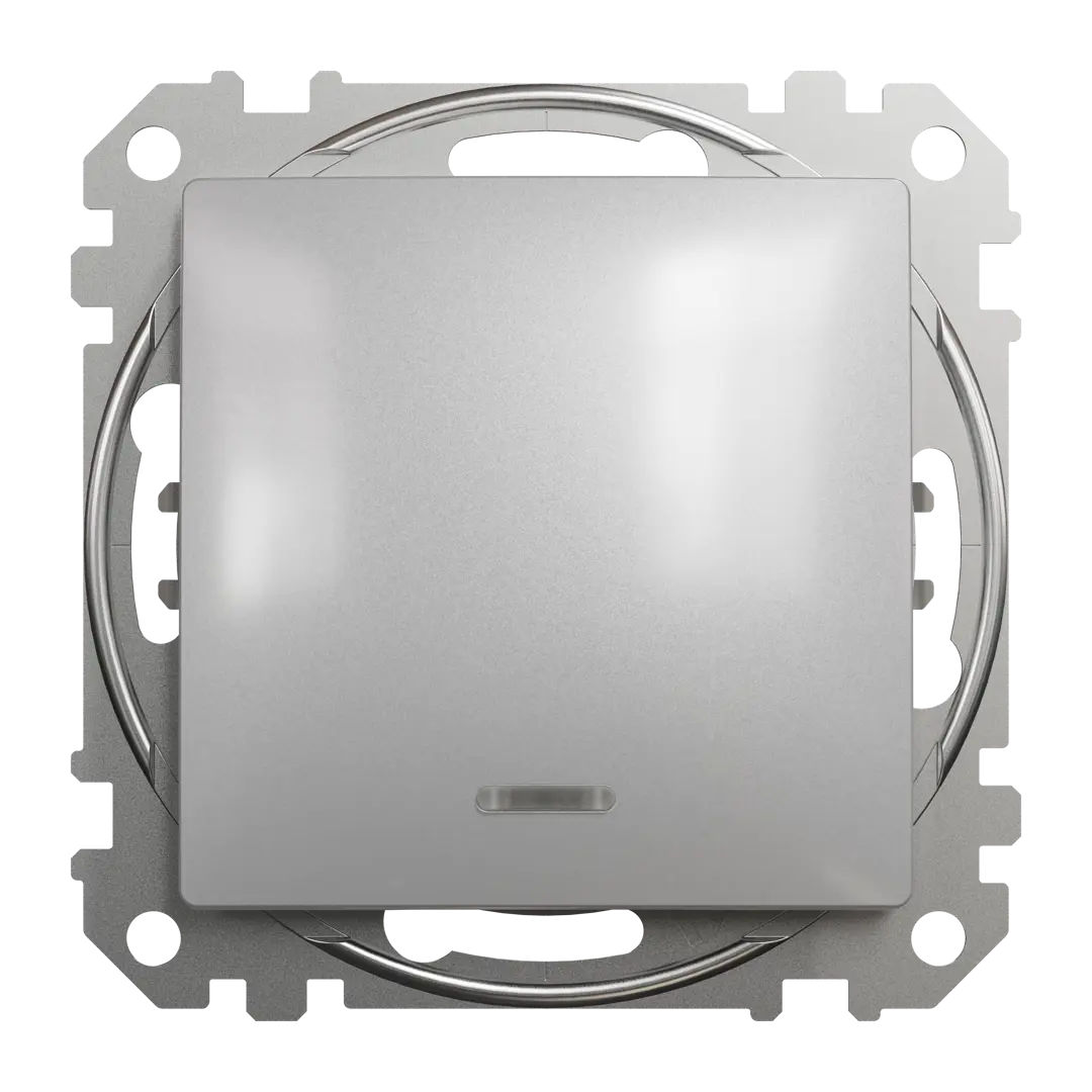 

Выключатель встраиваемый Schneider Electric Sedna Design 1 клавиша с подсветкой, цвет, Серый