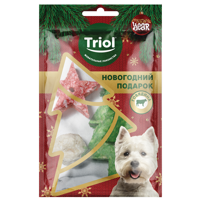 

Лакомство для собак Triol Новогодний подарок, 56 г