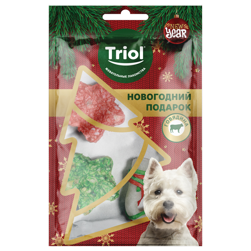 

Лакомство для собак Triol Подарок от Деда Мороза, 54 г