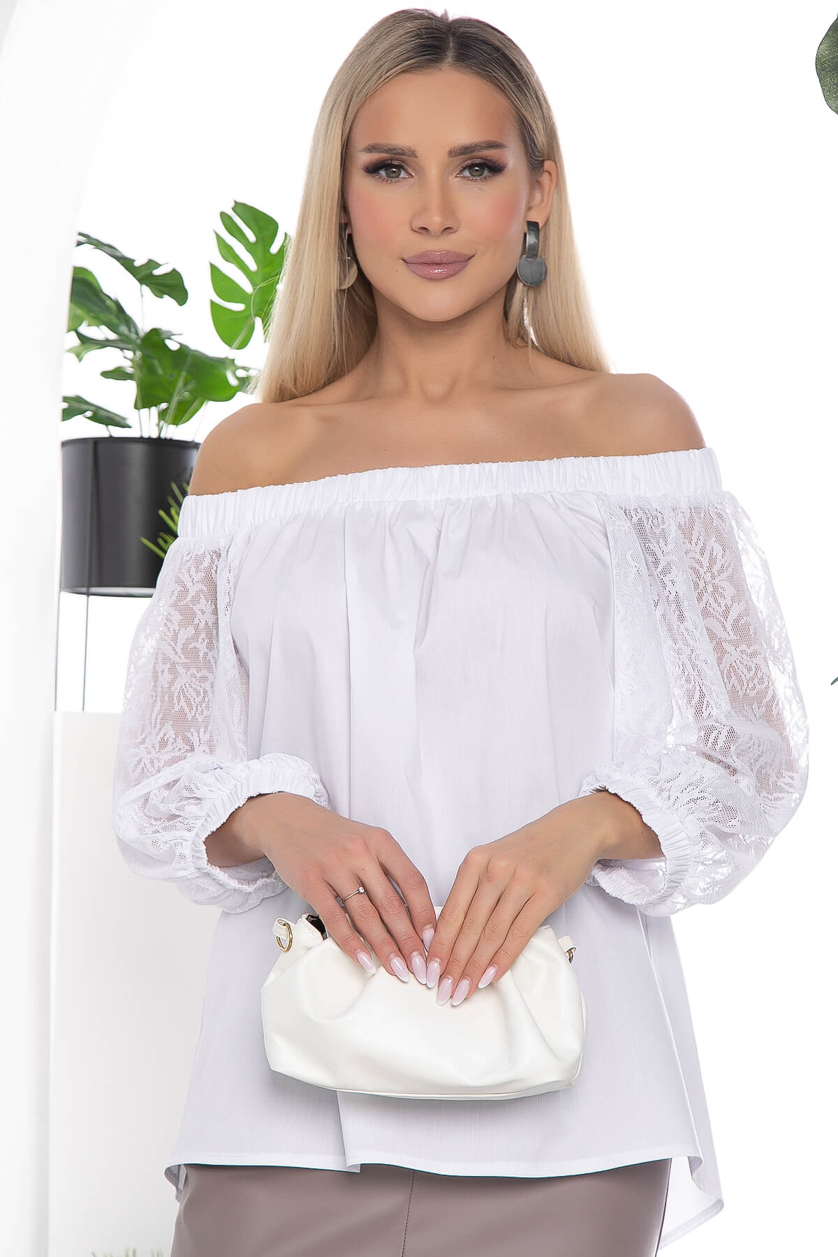 

Блуза женская LT Collection Крестьянка белая 48 RU, Белый, Крестьянка