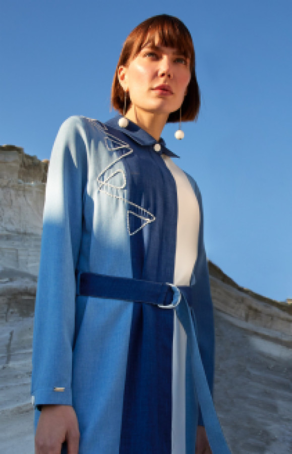 Рубашка женская Zuhre 3312 синяя 42 (доставка из-за рубежа)