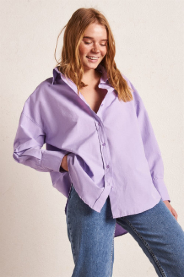 Рубашка женская NEVER MORE 3588 фиолетовая L (доставка из-за рубежа)