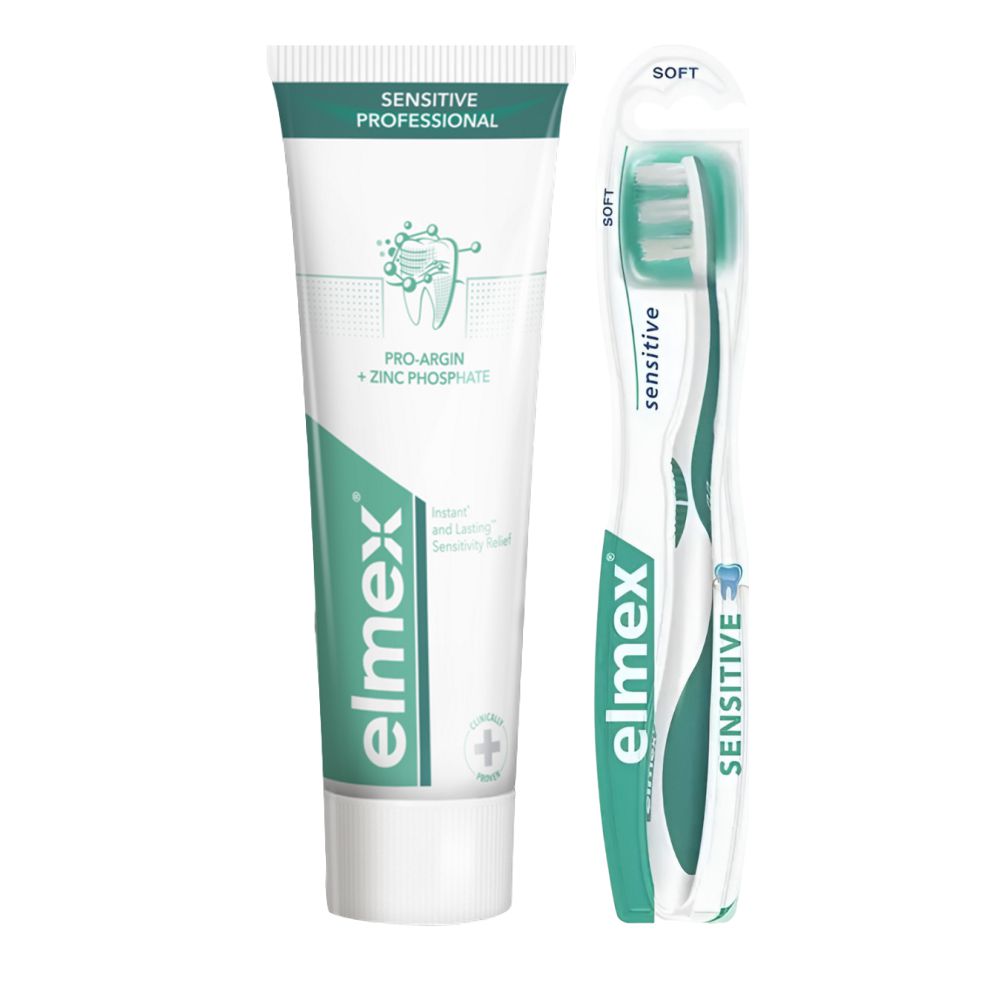 Набор Elmex Зубная щетка Сенситив + Зубная паста Сенситив Про 75мл