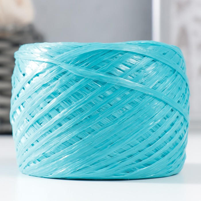 

Пряжа Для вязания мочалок 100% полипропилен 400м/100±10 гр в форме клубка (бирюза)