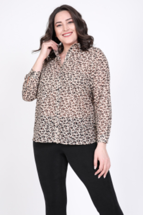 

Рубашка женская My Line Moda 777 коричневая 50 (доставка из-за рубежа), 777