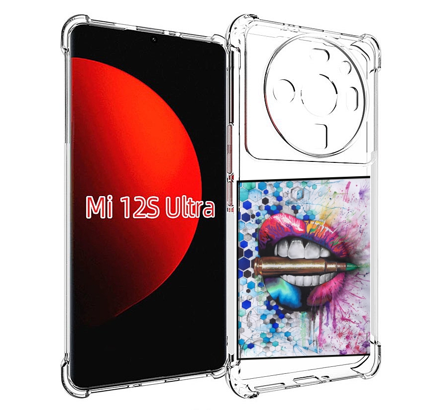 

Чехол MyPads разноцветные губы с пулей для Xiaomi 12S Ultra, Прозрачный, Tocco