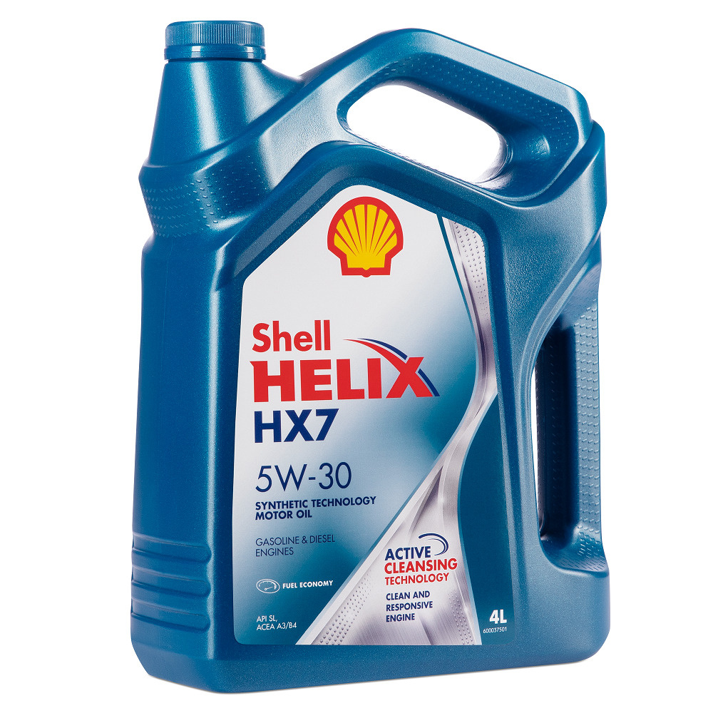 фото Масло моторное shell helix hx7 5w-30 полусинтетическое 4 л 550046351