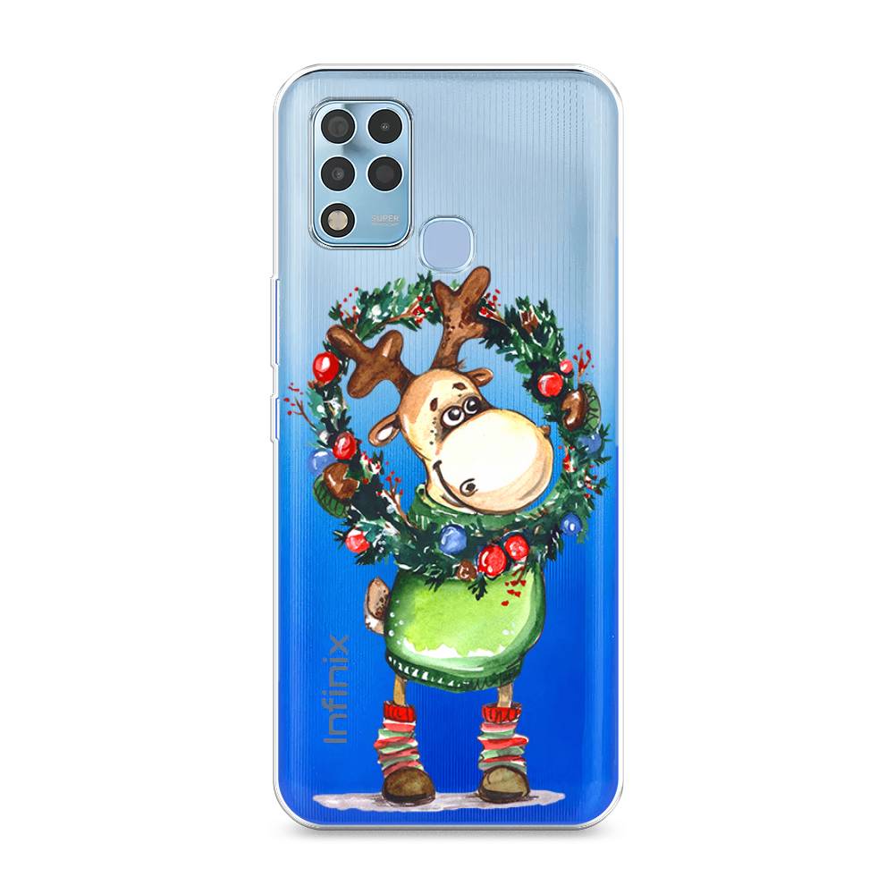 

Чехол на Infinix Hot 11 G37 "Олень с новогодним венком", 3102150-4