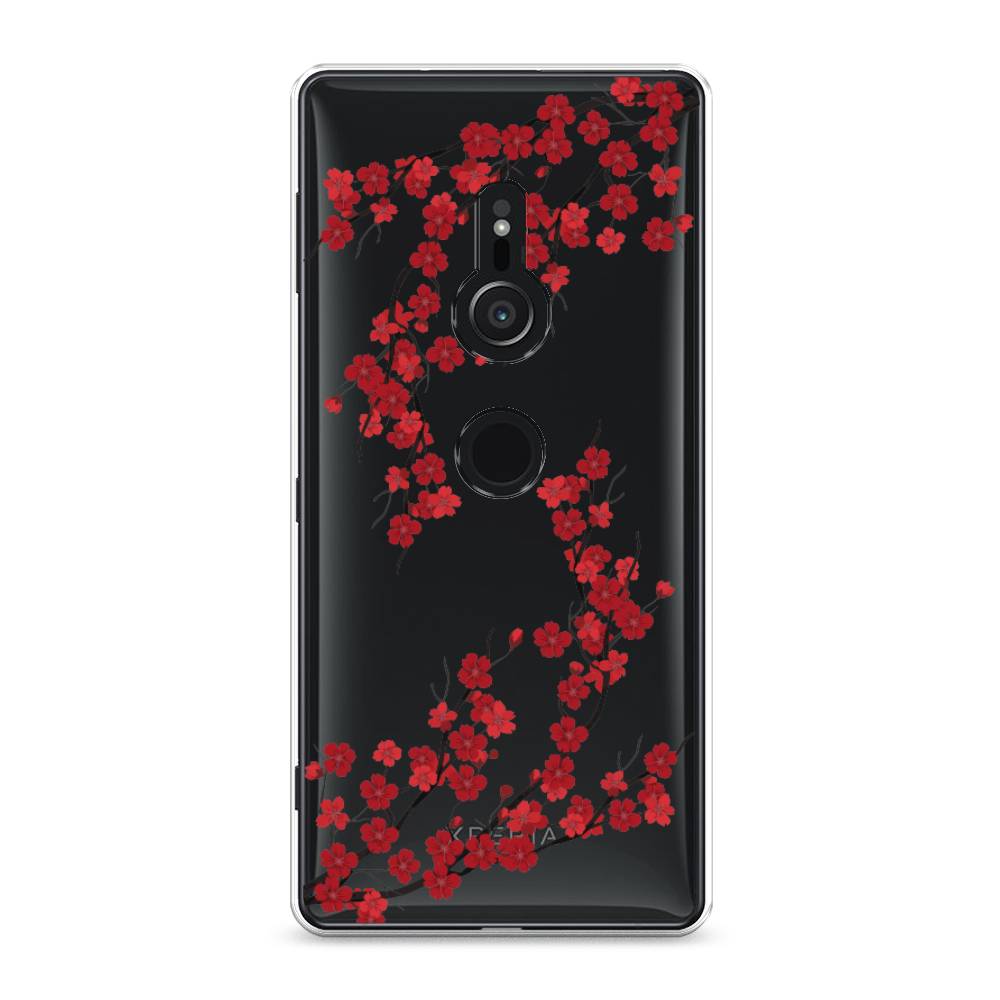 

Чехол для Sony Xperia XZ2 "Красная сакура", Красный;черный, 52850-2